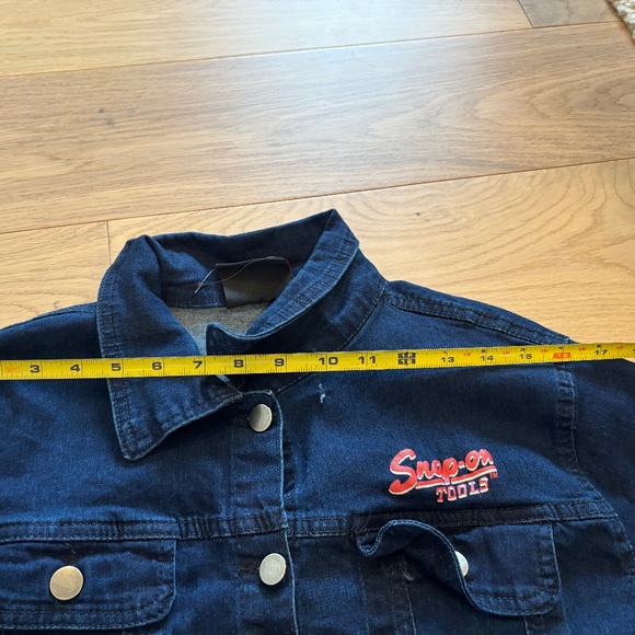 VTG SNAP-ON Tools Denim Jacket Woman's Size Medium Navy Blue Fade Workwe… - Picture 7 of 9